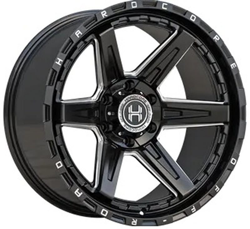 22x10 hardcore off-road hc107 gloss black milled 5x5/127 5x5.5/139.7 -19mm
