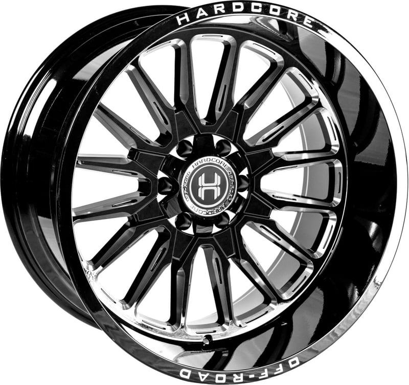 24x12 hardcore off-road hc24 gloss black milled (* may require trimming) 8x6.5/165 -44mm