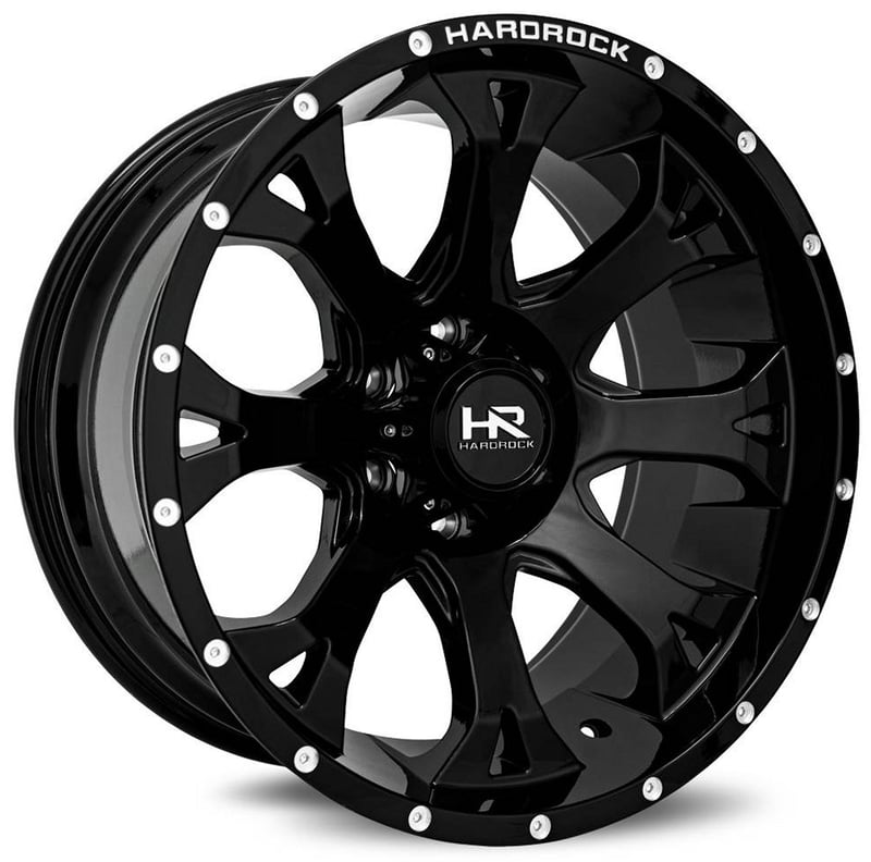 20x10 hardrock off-road h505 bloodshot xposed gloss black 5x150 -19mm