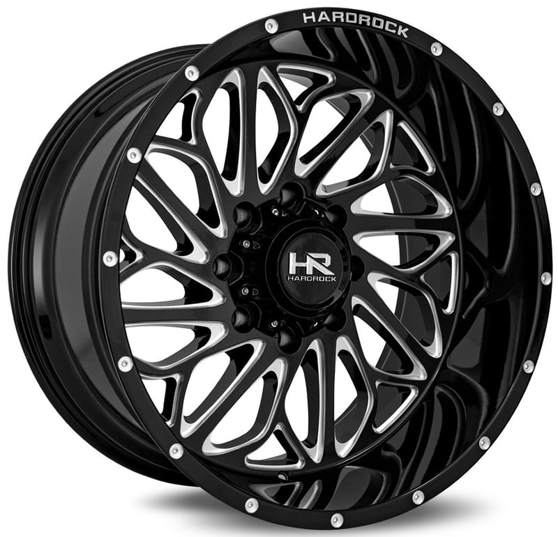 20x10 hardrock off-road h508 gloss black milled 6x5.5/139.7 -19mm