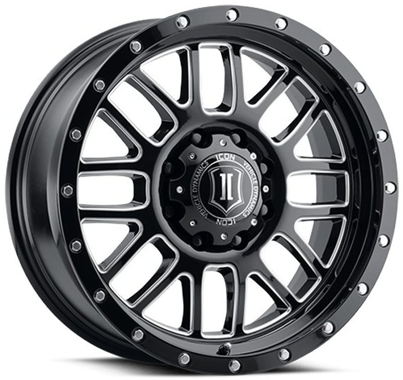 20x9 icon alpha gloss black milled 6x135 16mm