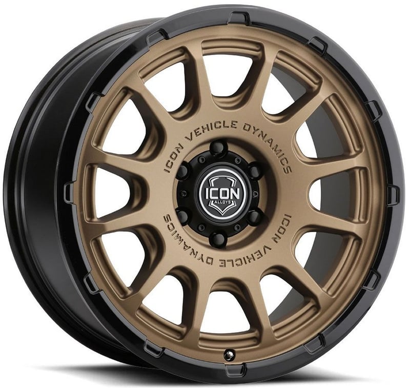 20x9 icon rancho satin bronze w/ gloss black lip 6x5.5/139.7 16mm