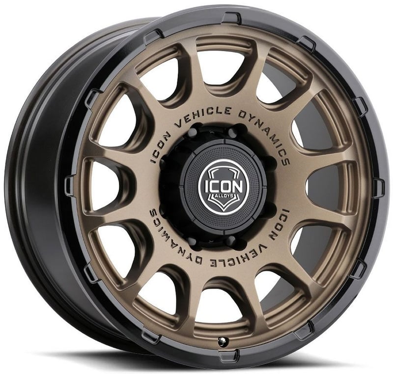 20x9 icon rancho satin bronze w/ gloss black lip 8x170 6mm
