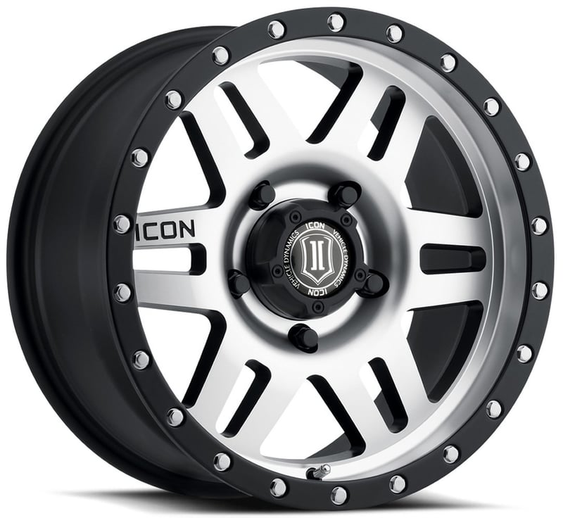 17x8.5 icon six speed satin black machined (5 lug) 5x5/127 -6mm