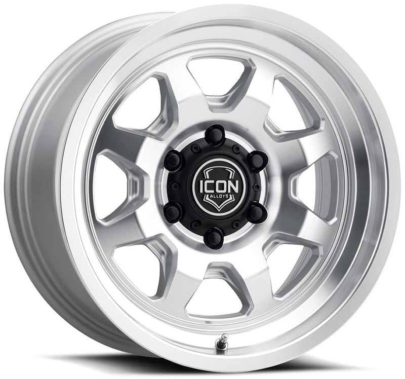 17x8.5 icon nuevo silver machined 5x5/127 -6mm