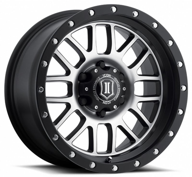 17x8.5 icon alpha satin black machined (6 lug) 6x135 6mm