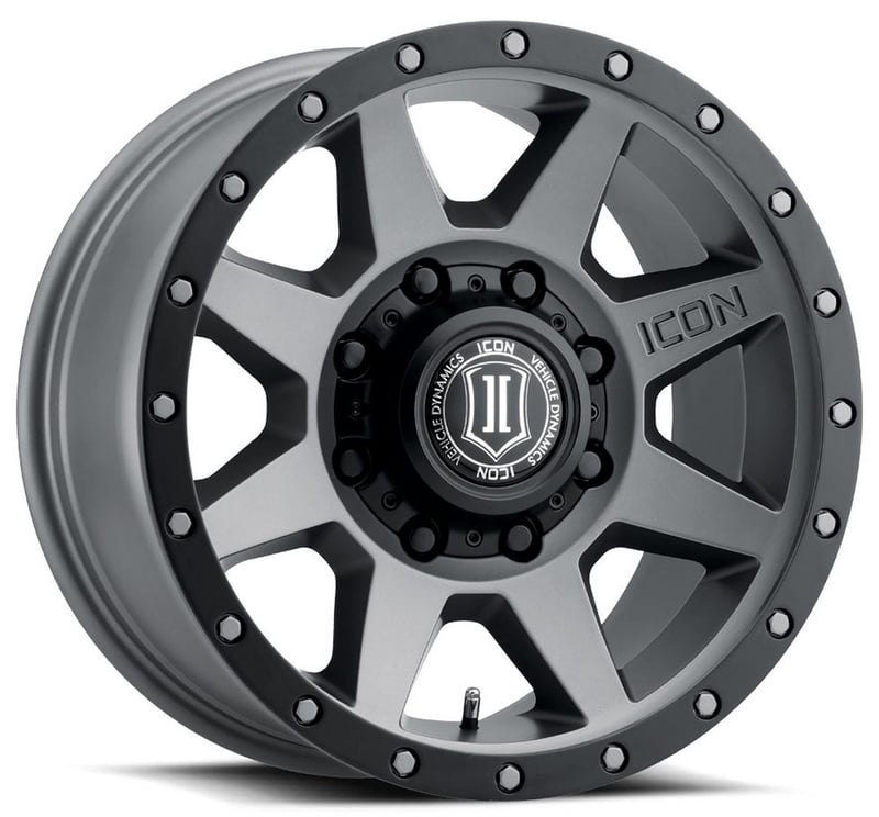 18x9 icon rebound hd titanium (8 lug) 8x6.5/165 12mm