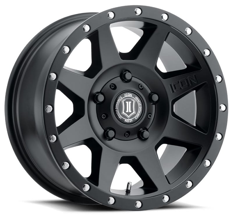 17x8.5 icon rebound satin black (5 lug) 5x5/127 -6mm