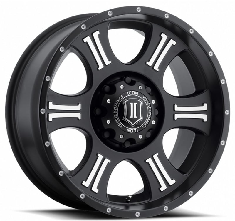 20x9 icon shield satin black machined (8 lug) 8x180 12mm