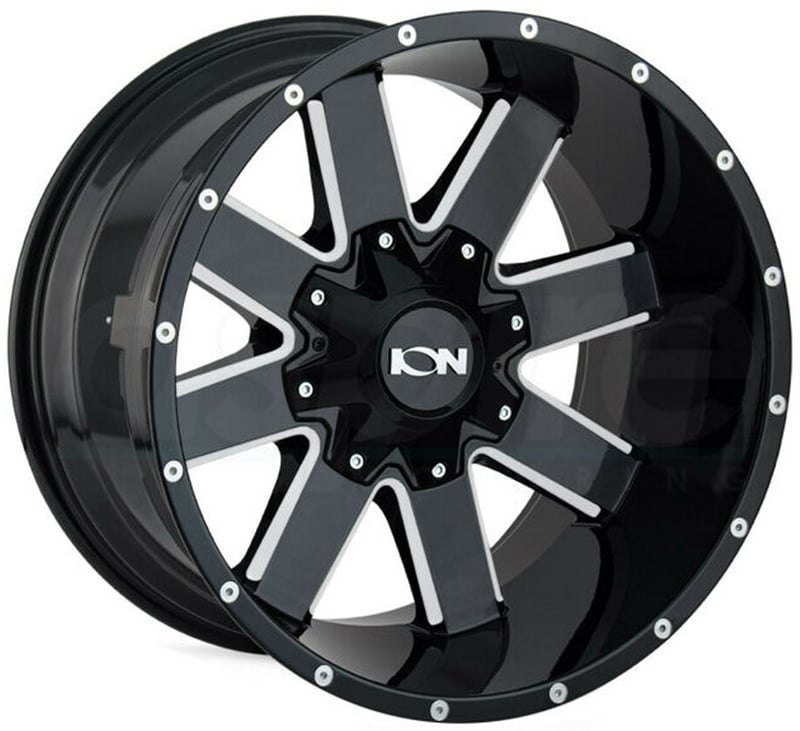 (clearance - no returns) 17x9 ion alloy 141 gloss black w/ milled spokes 8x170 18mm