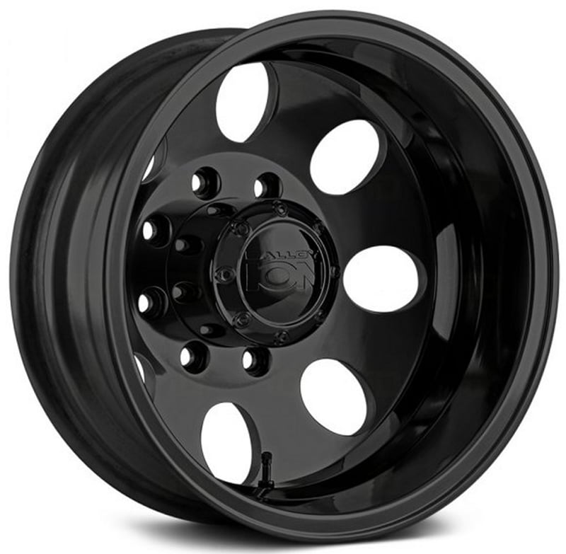 (clearance - no returns) 167-7681rmb17x6.5 ion alloy dually rear 167 matte black 8x210 -142mm 154.2 c.b.