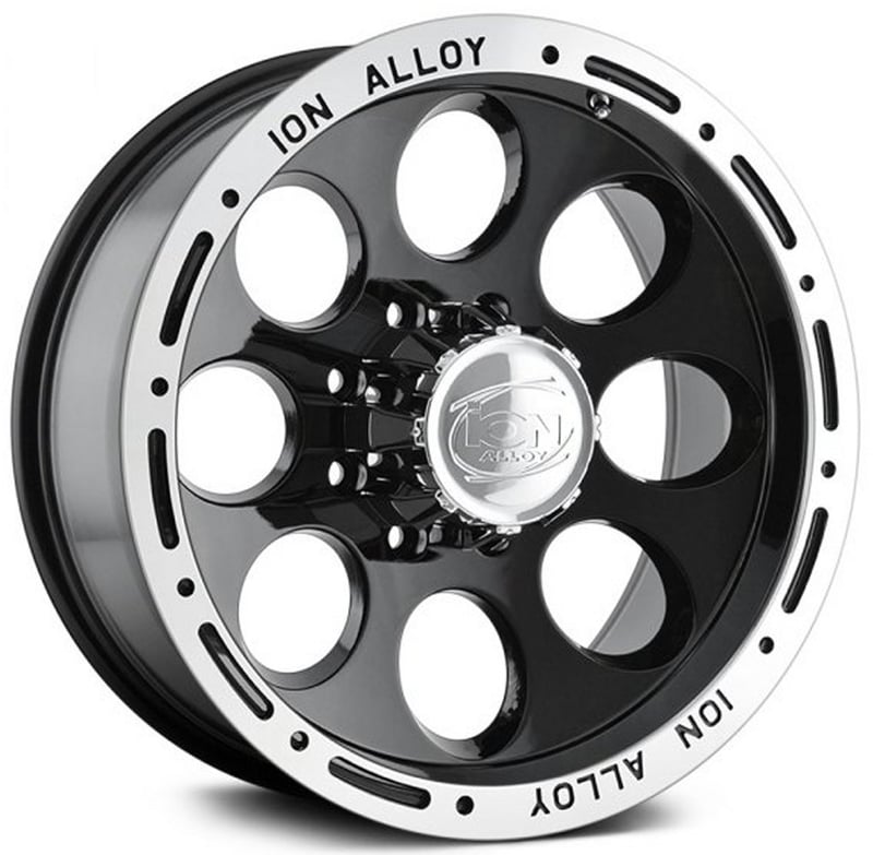 (clearance - no returns) 17x9 ion alloy 174 gloss black w/ machined lip 5x135 0mm
