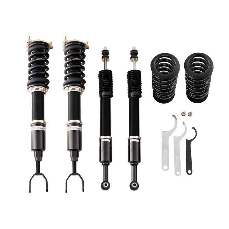 bc racing br series coilover 2002-2009 mercedes-benz e-class sedan (airmatic**)(needs steel spring rear lcas) j-10-br
