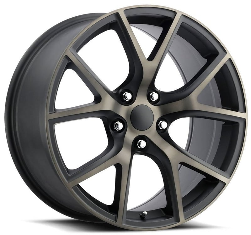 20x9 jeep trackhawk replica wheel satin black machined face w/ bronze clear coat fr75 5x5/127 35mm