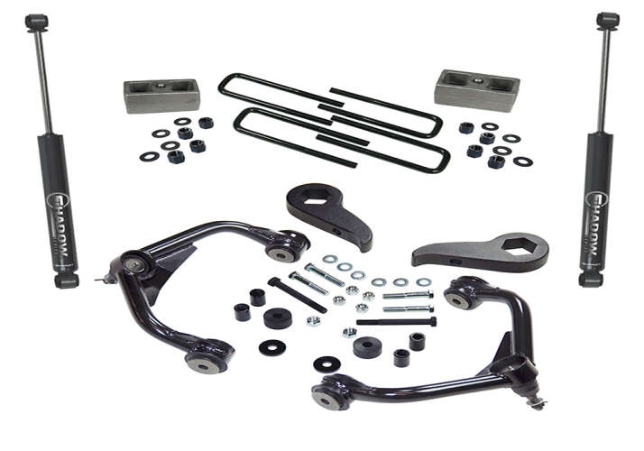 superlift 11-19 chevy silv/gmc sierra 2500 hd 3in lift kit w/ superlift rear shocks k1010