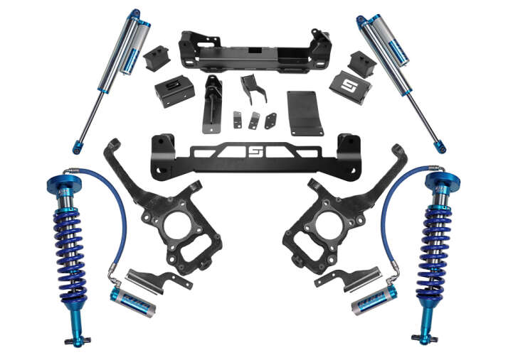 superlift 2021 ford f-150 4wd 6in lift kit w/king fr coils & rear reservoir shocks k130kg