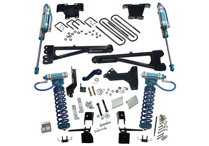 superlift 17-19 ford f-250 sd 4wd (diesel) 6in radius arm lift kit king fr coils/rr reservoir shocks k169kg