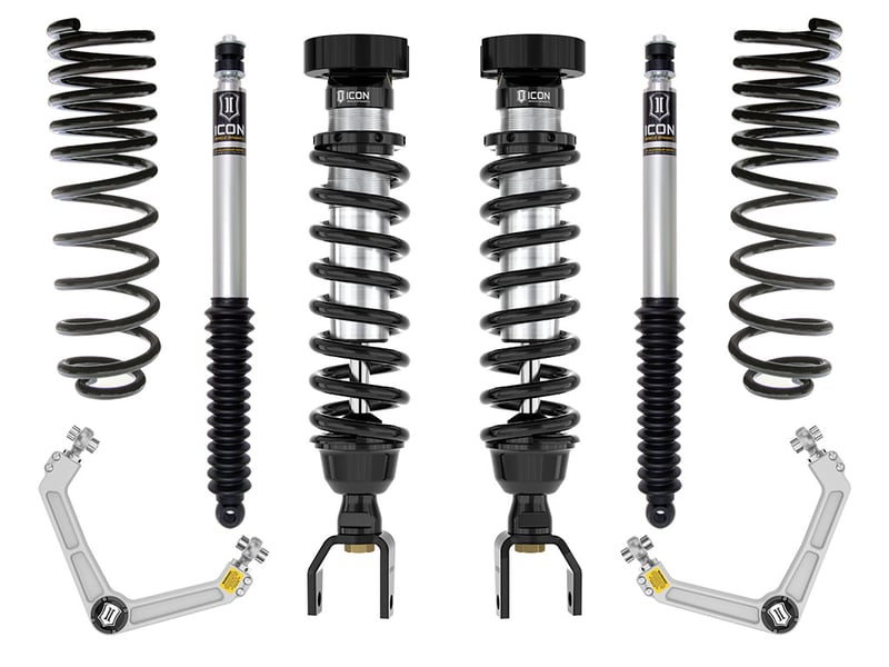 icon 2019-2023 ram 1500, 2-3" lift, stage 2 suspension system, billet uca k213112