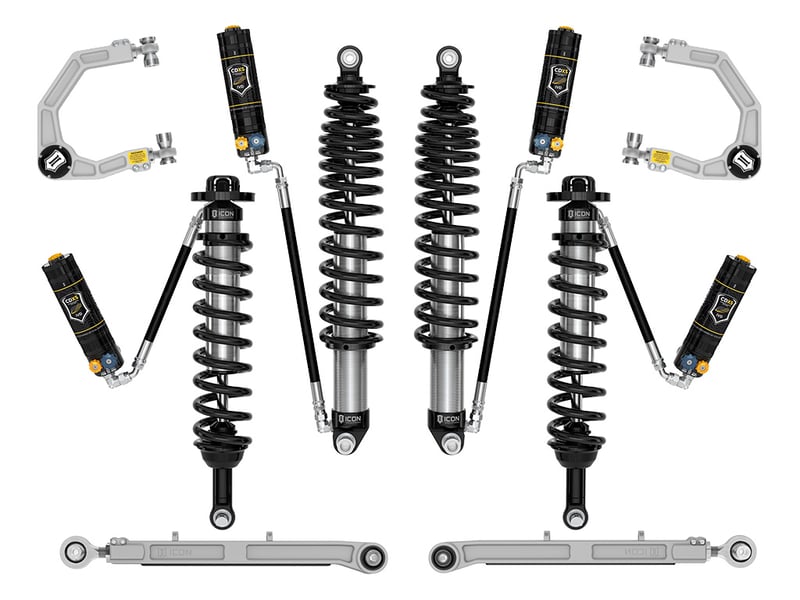icon 2021-2023 ford bronco, sasquatch, 2-3" lift, stage 6 suspension system, cdxs, billet k40016d