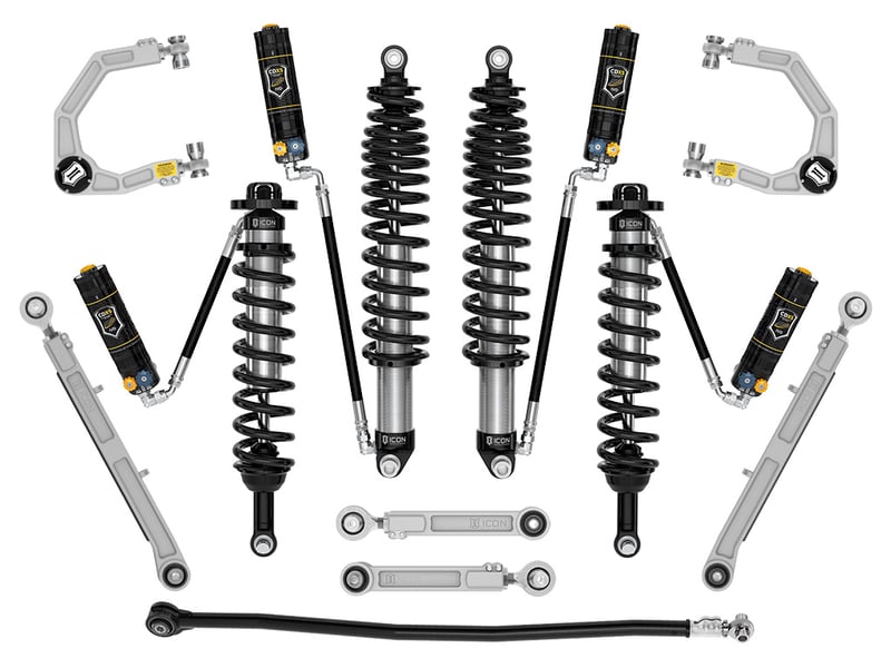icon 2021-2023 ford bronco, sasquatch, 2-3" lift, stage 7 suspension system, cdxs, billet k40017d