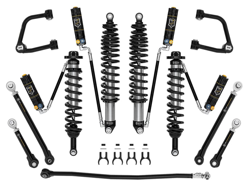 icon 2021-2023 ford bronco, sasquatch, 2-3" lift, stage 7 suspension system, cdxs, tubular k40017td