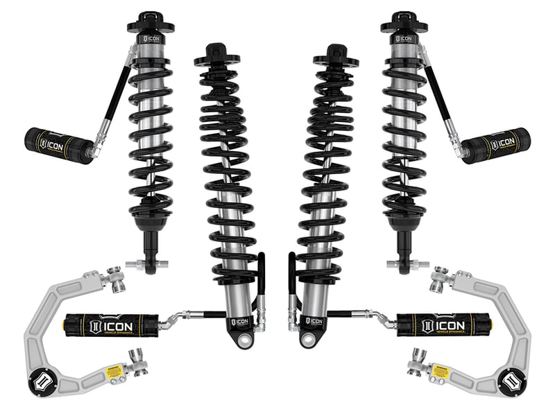 icon 2021-2023 ford bronco, non-sasquatch, 3-4" lift, stage 4 suspension system, billet, heavy rate rear spring k40004x