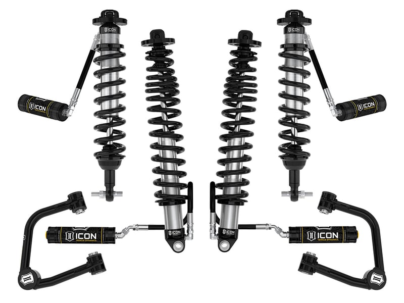icon 2021-2023 ford bronco, non-sasquatch, 3-4" lift, stage 4 suspension system, tubular, heavy rate rear spring k40004tx
