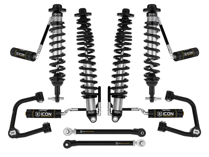 icon 2021-2023 ford bronco, non-sasquatch, 3-4" lift, stage 5 suspension system, tubular k40005t