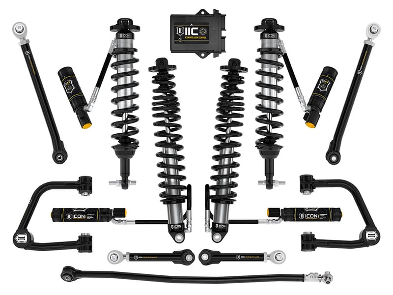 icon 2021-2023 ford bronco, non-sasquatch, 3-4" lift, stage 8 suspension system, tubular k40008t
