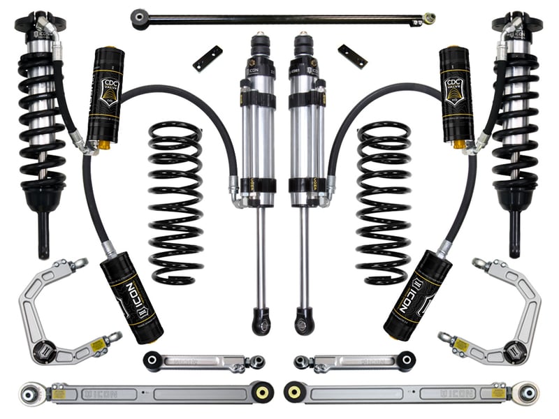icon 2010-2024 toyota 4runner/2010-2014 toyota fj cruiser, 0-3.5" lift stage 8 suspension system, billet uca k53068