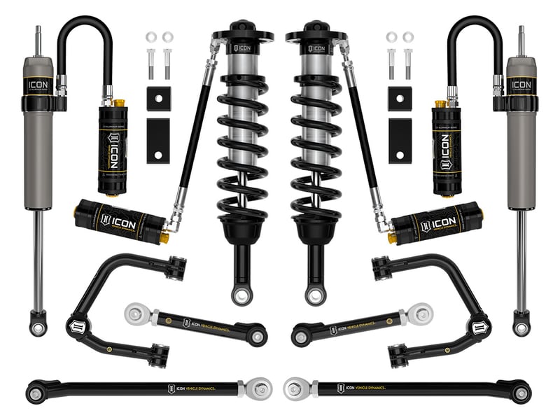 icon 2022-2025 toyota tundra, 2-3.5" lift, stage 10, 2.5 suspension system, tubular k53200t