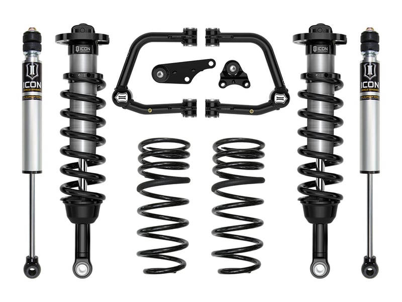 icon 2024-2025 toyota tacoma 1.25-3" lift, stage 2 suspension system, tubular, overland rear springs k53292tx