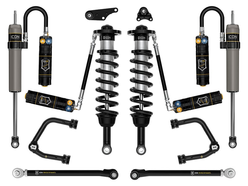 icon 2024-2025 toyota tacoma 1.25-3" lift, stage 9 suspension system, tubular k53299t