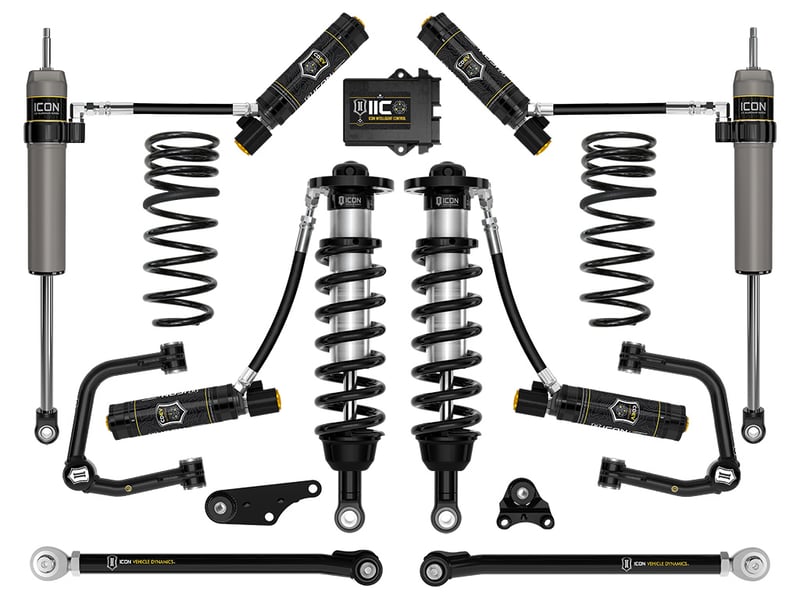 icon 2024-2025 toyota tacoma 1.25-3" lift, stage 10 suspension system, tubular, triple rate rear springs k53300ts