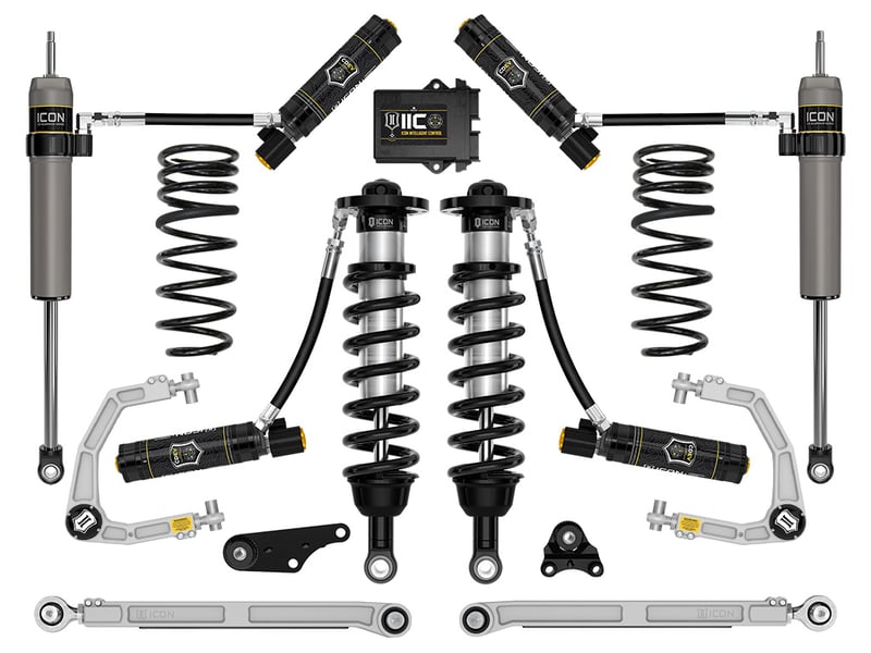 icon 2024-2025 toyota tacoma 1.25-3" lift, stage 10 suspension system, billet, overland rear springs k53300x