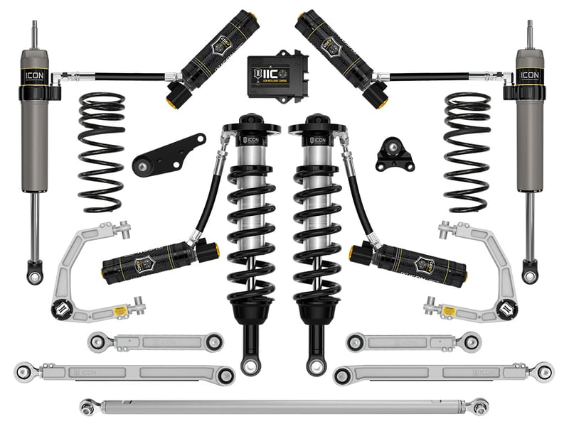 icon 2024-2025 toyota tacoma 1.25-3" lift, stage 13 suspension system, billet, overland rear springs k53303x