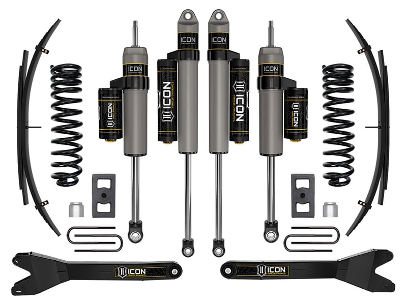 icon 2023 ford f-250/f-350 super duty 4wd diesel, 2.5" lift, stage 2 suspension system w/ radius arms and expansion packs k62562rl