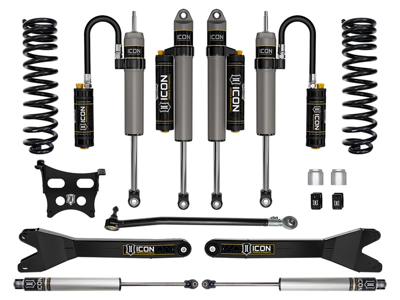 icon 2023 ford f-250/f-350 super duty 4wd diesel, 2.5" lift, stage 5 suspension system w/ radius arms k62565r