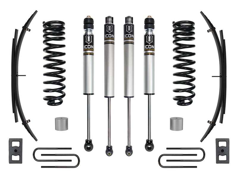 icon 2023 ford f-250/f-350 super duty 4wd gas, 2.5" lift, stage 1 suspension system w/ expansion packs k62591l