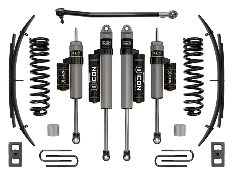 icon 2023 ford f-250/f-350 super duty 4wd gas 2.5" lift, stage 3 suspension system w/ expansion packs k62593l