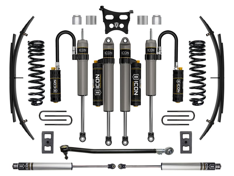 icon 2023 ford f-250/f-350 super duty 4wd gas, 2.5" lift, stage 5 suspension system w/ expansion packs k62595l