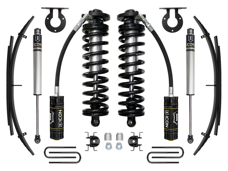 icon 2017-2023 ford f-250/f-350 super duty 4wd, 2.5-3" lift, stage 1 coilover system w/ expansion packs k63141l