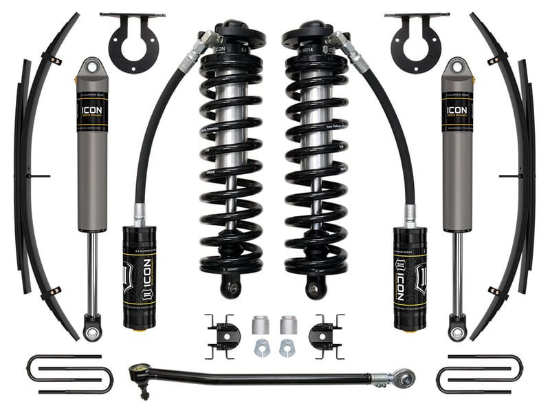 icon 2017-2023 ford f-250/f-350 super duty 4wd, 2.5-3" lift, stage 2 coilover system w/ expansion packs k63142l
