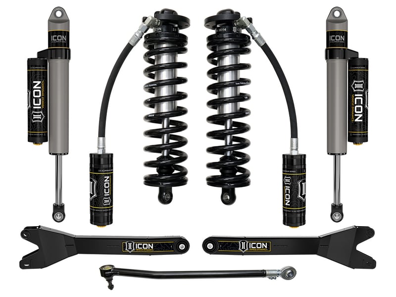 icon 2023 ford f-250/f-350 super duty 4wd, 2.5-3" lift, stage 3 coilover conversion system w/ radius arms k63163r