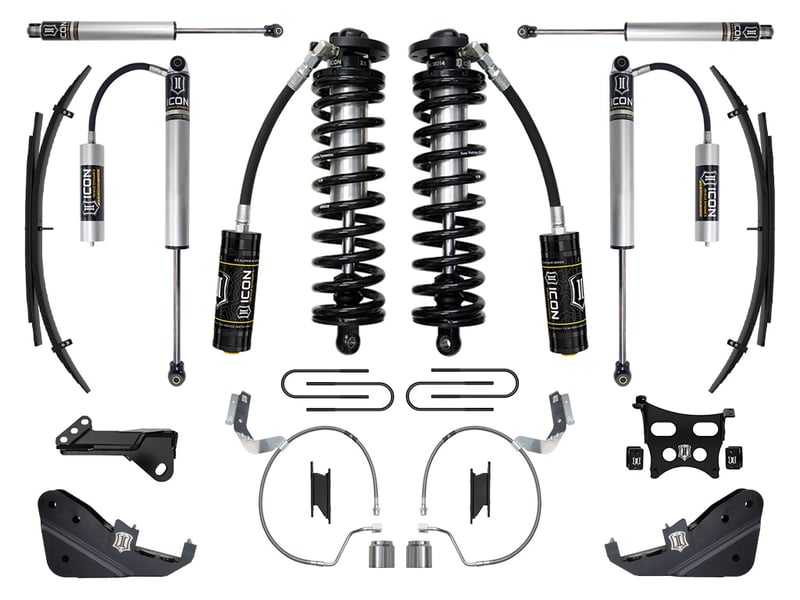 icon 2023 ford f-250/f-350 super duty 4wd, 4-5.5" lift, stage 2 coilover conversion system w/ expansion packs k63172l