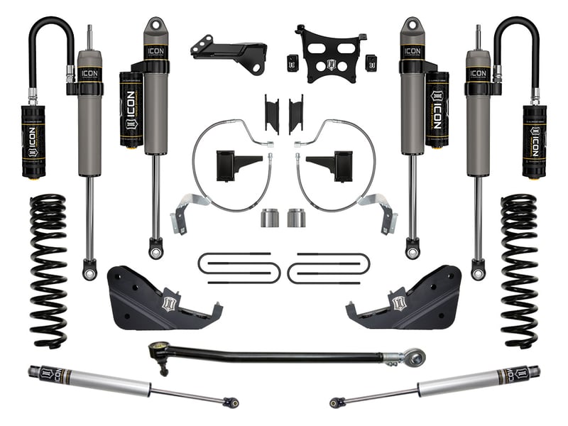 icon 2023 ford f-250/f-350 super duty 4wd gas, 4.5" lift, stage 4 suspension system k64534