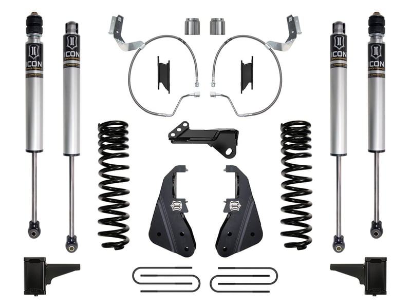 icon 2023 ford f-250/f-350 super duty 4wd diesel, 4.5" lift, stage 1 suspension system k64541