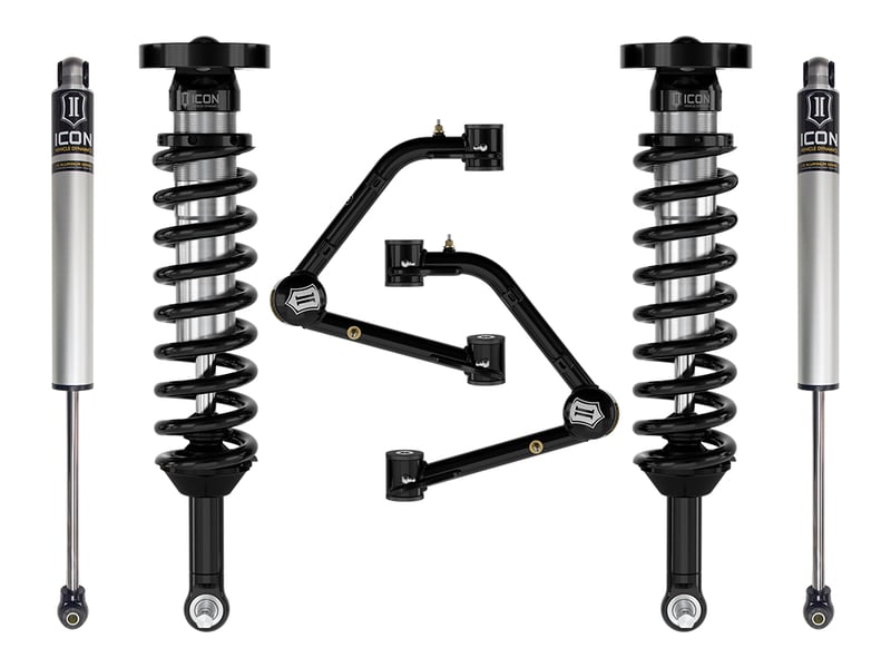 icon 2023-2024 gmc canyon at4, denali, & elevation/chevrolet colorado trail boss, 1.75-2.5" lift, stage 2 suspension system w/ tubular upper control arms k73082t