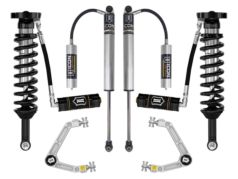 icon 2023-2024 gmc canyon at4, denali, & elevation/chevrolet colorado trail boss, 1.75-2.5" lift, stage 3 suspension system w/ billet upper control arms k73083