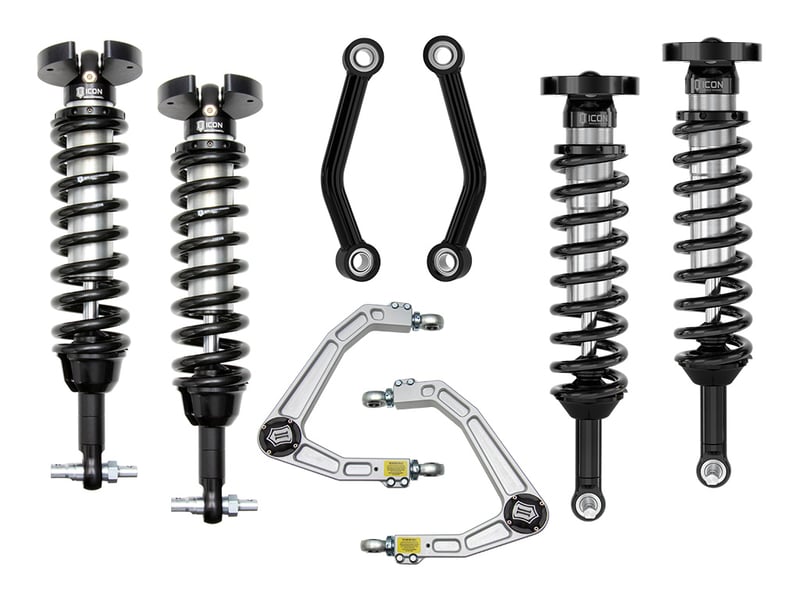 icon 2021-2023 chevrolet tahoe & suburban/2021-2023 gmc yukon & yukon xl, 2.5-3.25" lift, stage 2 suspension system, billet uca k73102